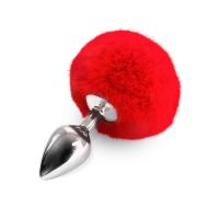 Металлическая анальная пробка М Art of Sex - Bunny Tails Butt plug, Красный Металлическая анальная пробка М Art of Sex - Bunny Tails Butt plug, Красный